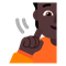 Deaf Person- Dark Skin Tone emoji on Microsoft